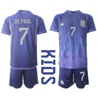 Dětský Fotbalový dres Argentina Rodrigo de Paul #7 MS 2022 Venkovní Krátký Rukáv (+ trenýrky)